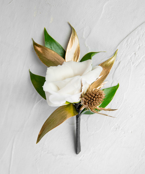 Metallic Gold Boutonniere