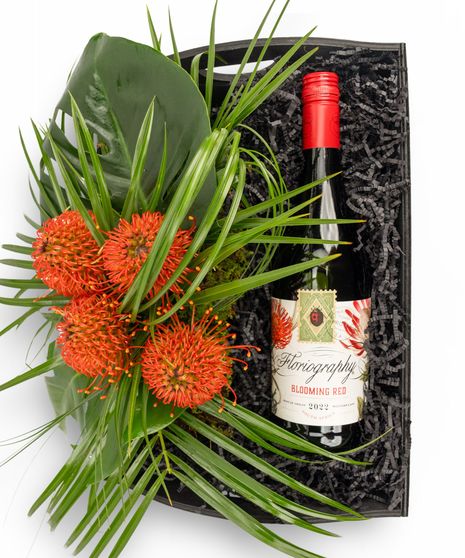 Floral Vines  Red Basket