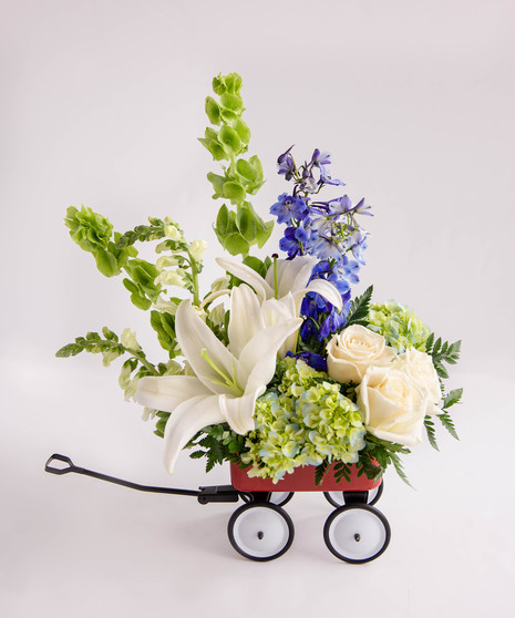 Baby's First Wagon Bouquet  •  Blue