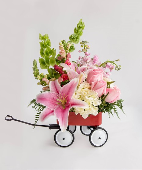 Baby's First Wagon Bouquet  •  Pink