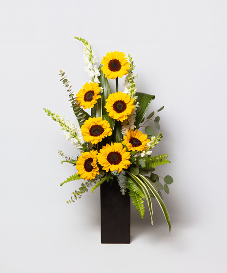 Date Night-In Package: Sunflowers + Wine
