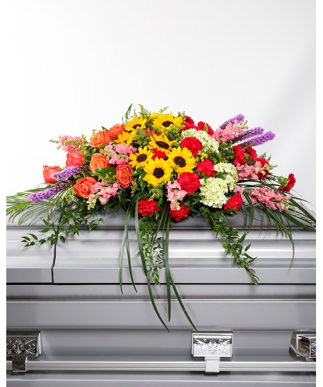 Joyful Sentiments Casket Spray