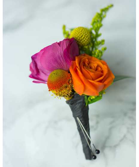 Bright + Bold Boutonniere