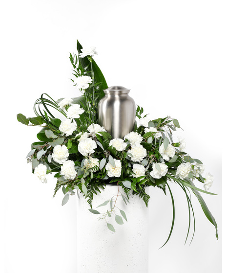  This Devotion Cremation Arrangement is a dignified and loving way to cherish and honor the departed and is the perfect arrangement to surround your loved one's ashes with.