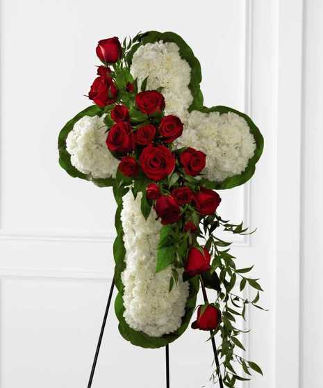 Floral Cross Easel